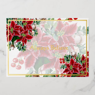 Bright poinsettias and holly custom Christmas Holi