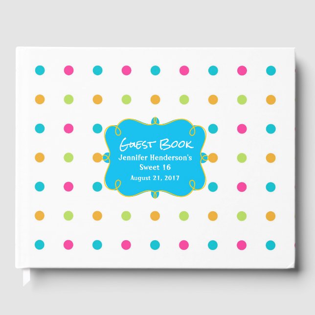 Bright Polka Dots Special Occasion Guest Book (Front)
