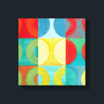 Bright Pop Art with Circles and Squares Canvas Print<br><div class="desc">Fluorescent is not just for lights anymore as proven by this wonderfully bright pop art piece. This print is a mash of square grids with coloured circles inside. If you love abstract art you'll love this print!</div>