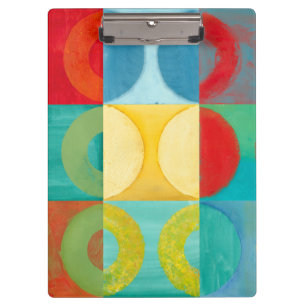 Bright Pop Art with Circles and Squares Clipboard