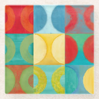 Bright Pop Art with Circles and Squares