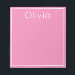 Bright Pop of Colour Personalised Notepad, Pink Notepad<br><div class="desc">This modern notepad features a bright colour and your personalisation at the top. Use the template to add your custom text.</div>