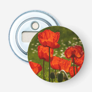 Bright Poppies Close Up Photo Bottle Opener