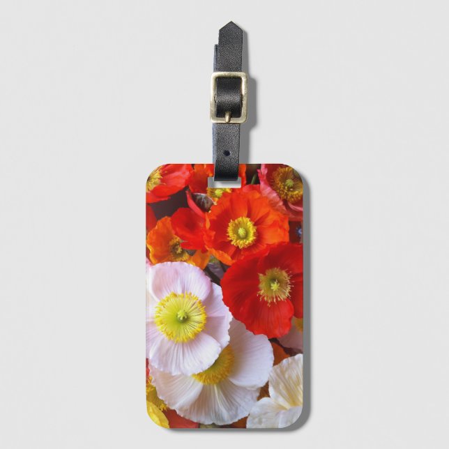 Bright Poppy Flowers Luggage Tag (Front Vertical)