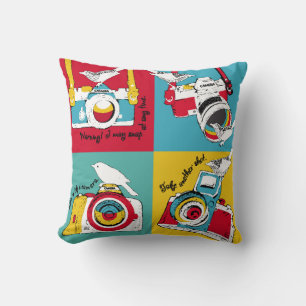 Bright poster in the style of pop art with image o cushion