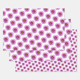 bright & pretty fuchsia pink peony wrapping paper sheet