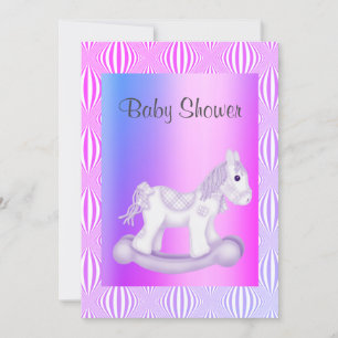 Bright PRETTY ROCKING HORSE BABY SHOWER INVITATION