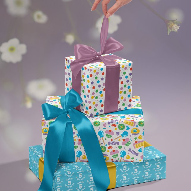 Bright Primary Colour Kids Cake & Candy Wrapping Paper Sheet (Creator Uploaded)