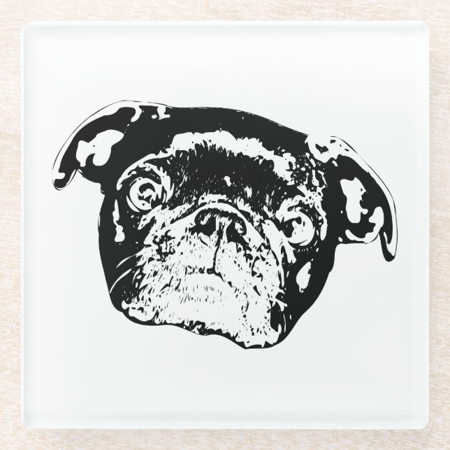 Bright Pug Gathering Coaster (Front)