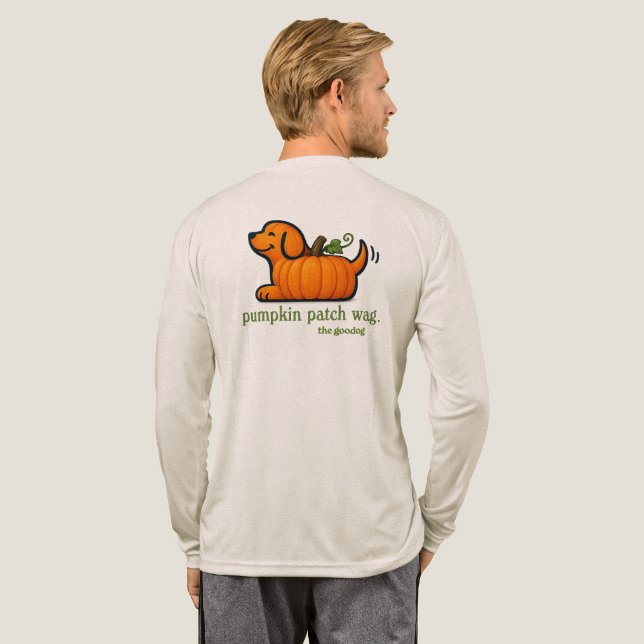 Bright Pumpkin Dog Fall Men's Tri-Blend Shirt (Full Back)