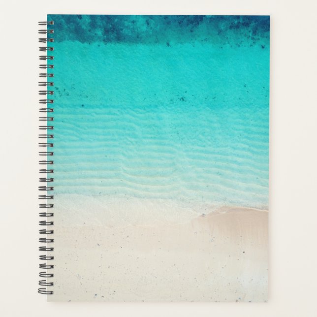 Bright Pure Blue Calm Ocean -Summer time Planner (Front)