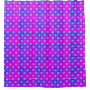 Bright Purple and Aqua Pattern Shower Curtain