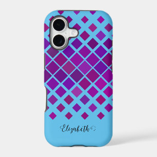 Bright Purple and Blue Square Pattern