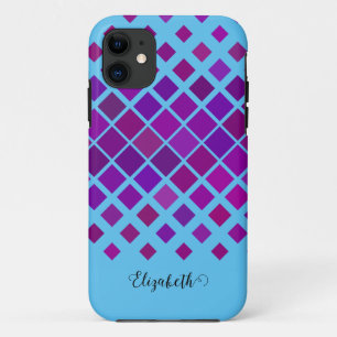 Bright Purple and Blue Square Pattern Case-Mate iPhone Case