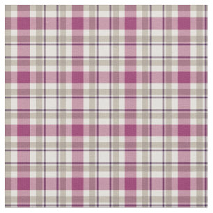 Bright Purple and Grey Girly Plaid Fabric