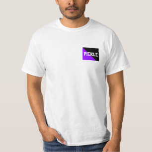 Bright Purple Black Colour Block PICKLEBALL Motto T-Shirt