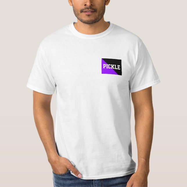 Bright Purple Black Colour Block PICKLEBALL Motto T-Shirt (Front)