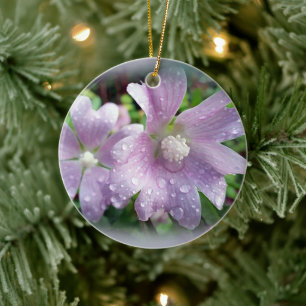 Bright purple ceramic tree decoration
