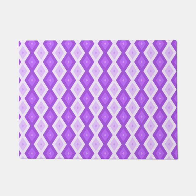 Bright purple diamond pattern doormat (Front)