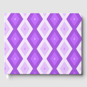 Bright purple diamond pattern guest book