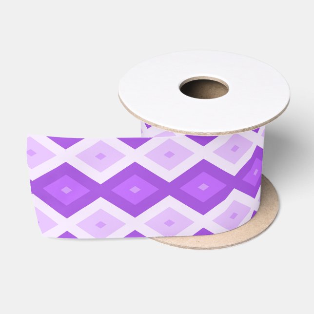 Bright purple diamond pattern satin ribbon (Spool)