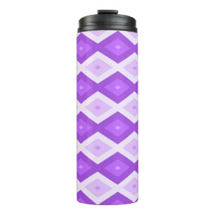 Bright purple diamond pattern thermal tumbler