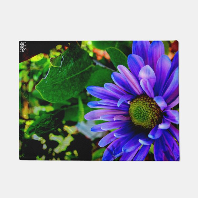 Bright Purple Flower Doormat (Front)