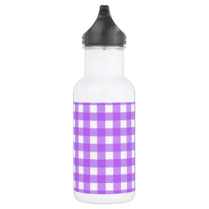 Bright purple gingham 532 ml water bottle
