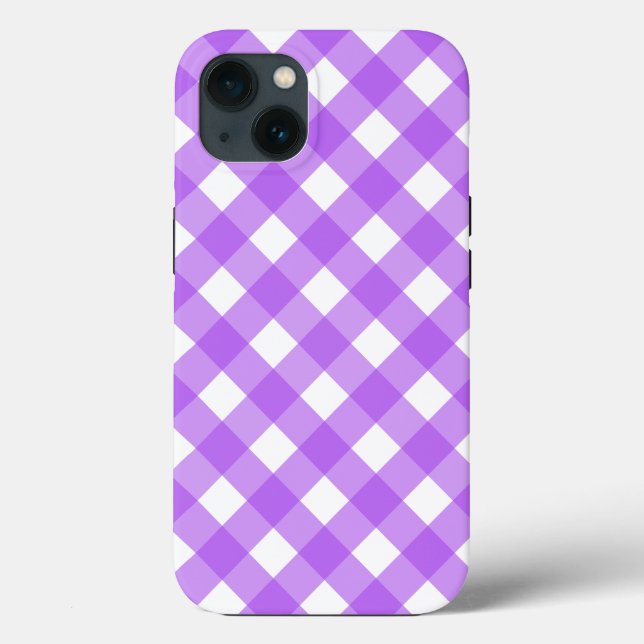Bright purple gingham Case-Mate iPhone case (Back)