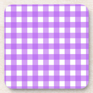 Bright purple gingham coaster
