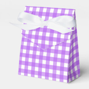 Bright purple gingham favour box