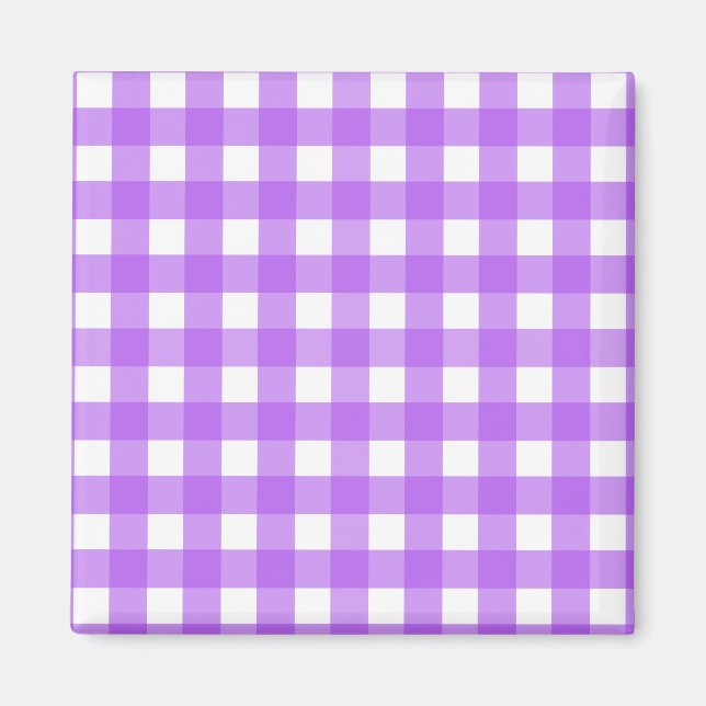 Bright purple gingham magnet (Front)