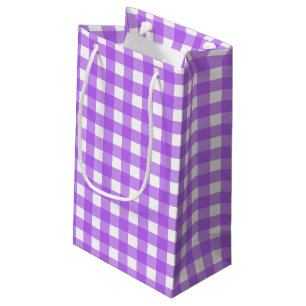 Bright purple gingham small gift bag