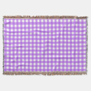 Bright purple gingham throw blanket