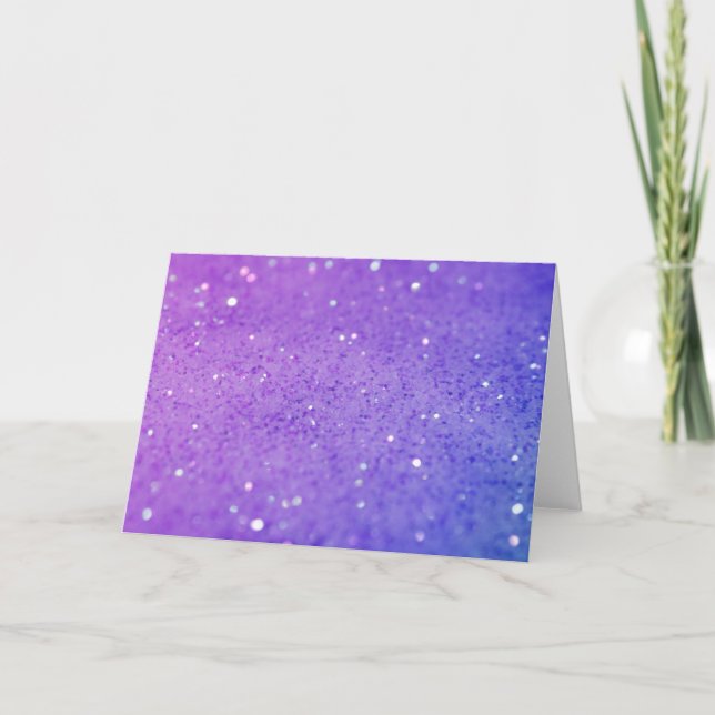 Bright Purple Glitter - Shiny, Sparkles Card (Front)