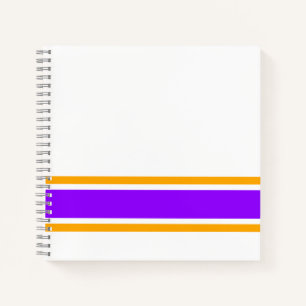 Bright Purple Orange Edge Racing Stripes On White Notebook