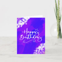 Bright Purple & Sparkly Design Birthday Card