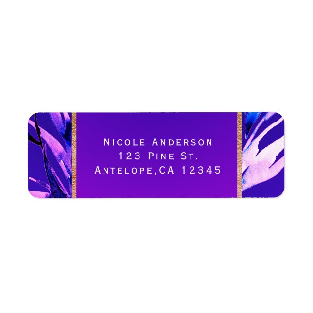 Bright Purple Watercolor Botanical Glam Wedding (Front)
