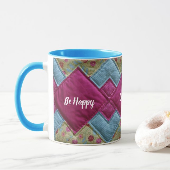 Bright Quilt Mug (With Donut)