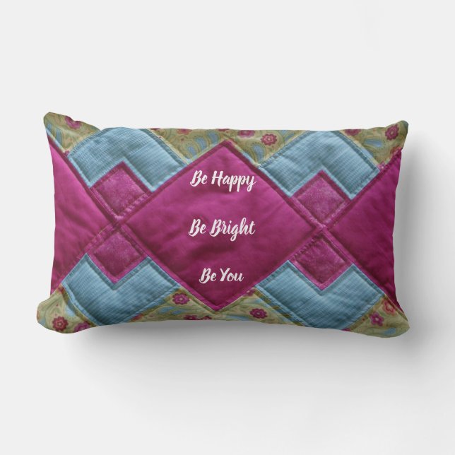 Bright Quilt Throw Pillow (Front)