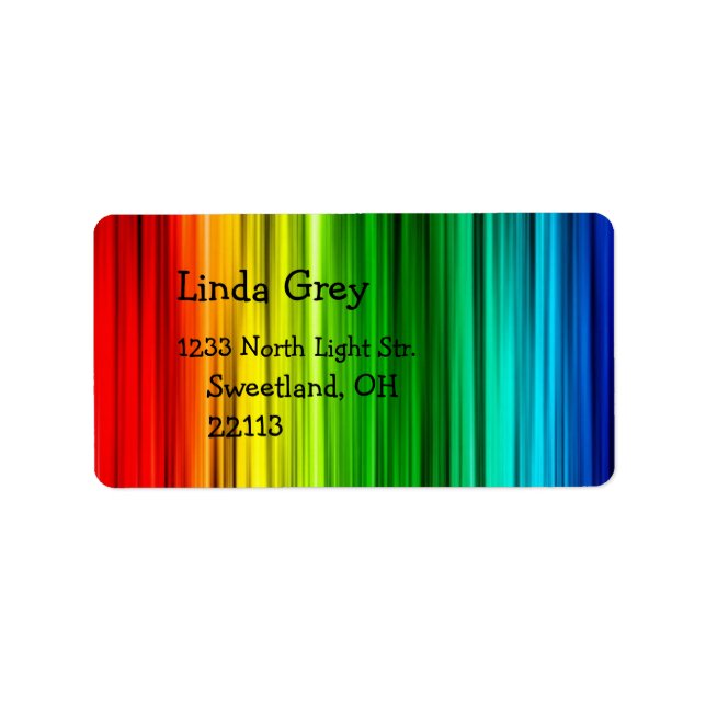 Bright Rainbow Address Label (Front)