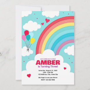 Bright Rainbow Arch Party Invitations