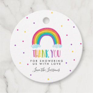 Bright Rainbow Baby Shower Gift Favour Tags