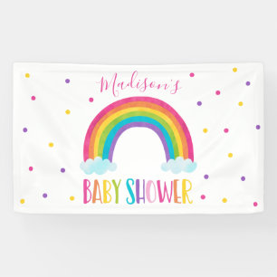 Bright Rainbow Baby Shower Welcome Banner