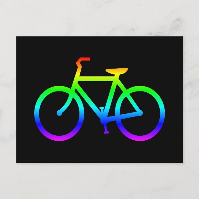Bright Rainbow Bicycle Postcard (Front)