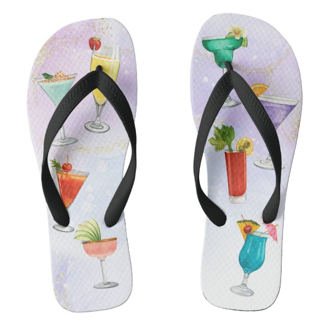 Bright rainbow cocktail party fun drinks celebrate jandals (Footbed)