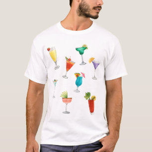 Bright rainbow cocktail party fun drinks celebrate T-Shirt