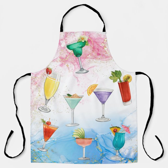 Bright rainbow cocktail summer drinks celebrate apron (Front)