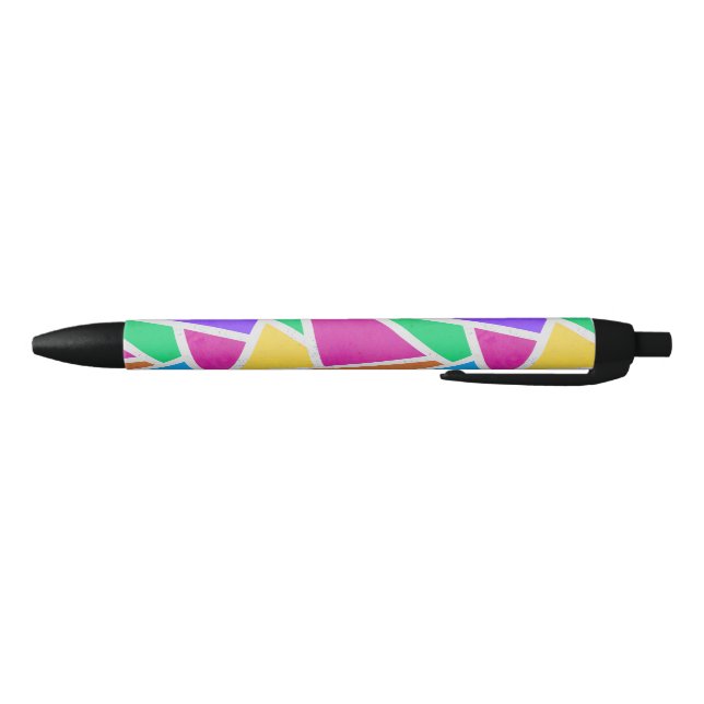 Bright rainbow colours mosaic black ink pen (Bottom)