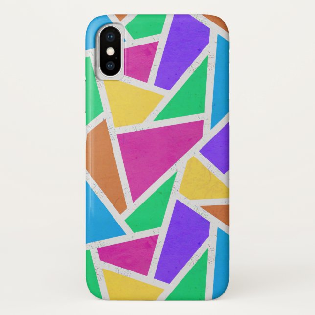 Bright rainbow colours mosaic Case-Mate iPhone case (Back)